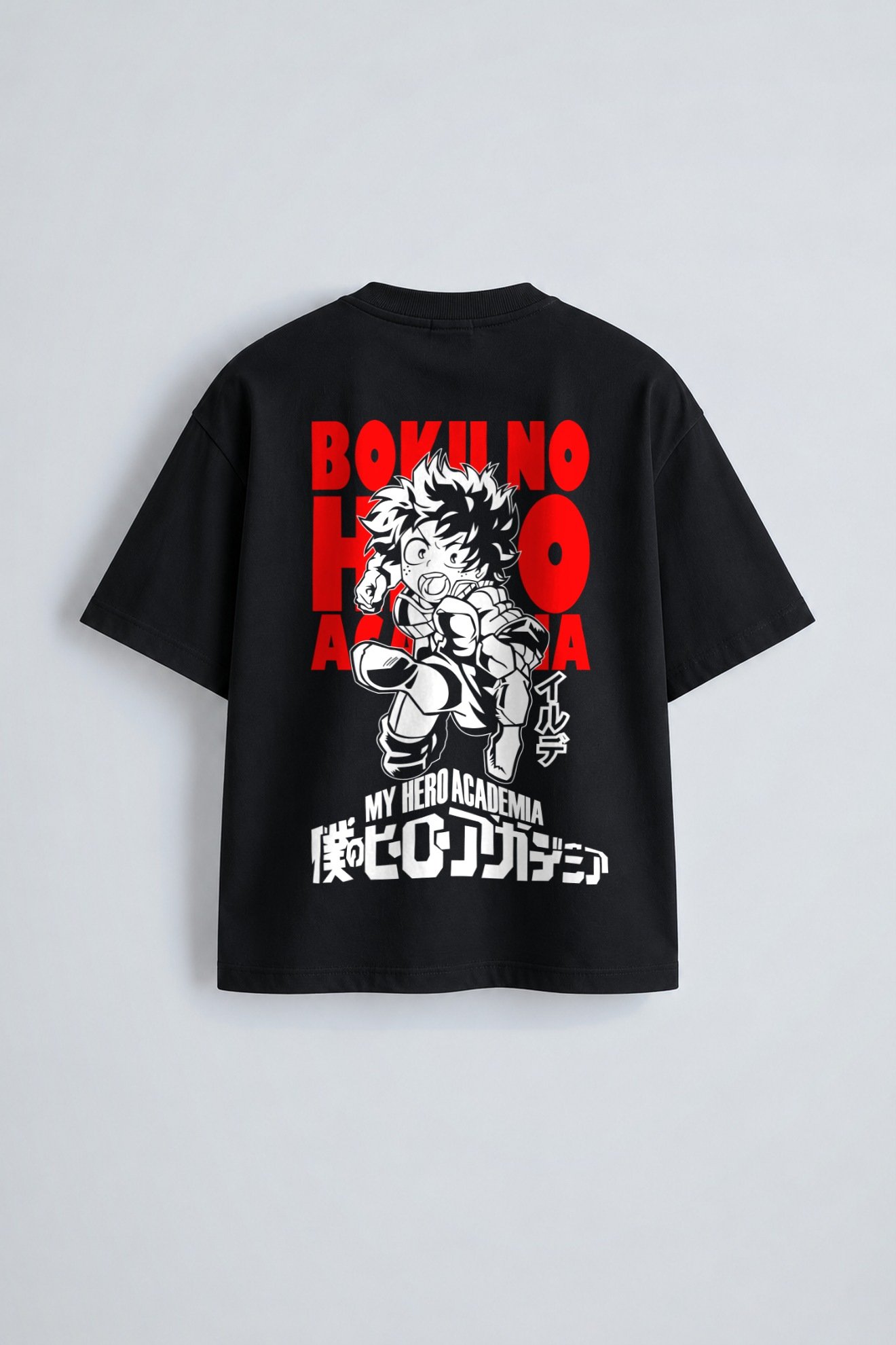 Boku No Hero Academia oversized t-shirt in black, back print