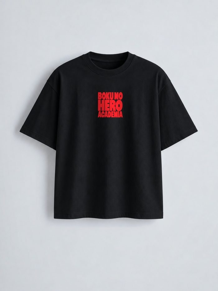 Boku No Hero Academia oversized t-shirt in black, front print
