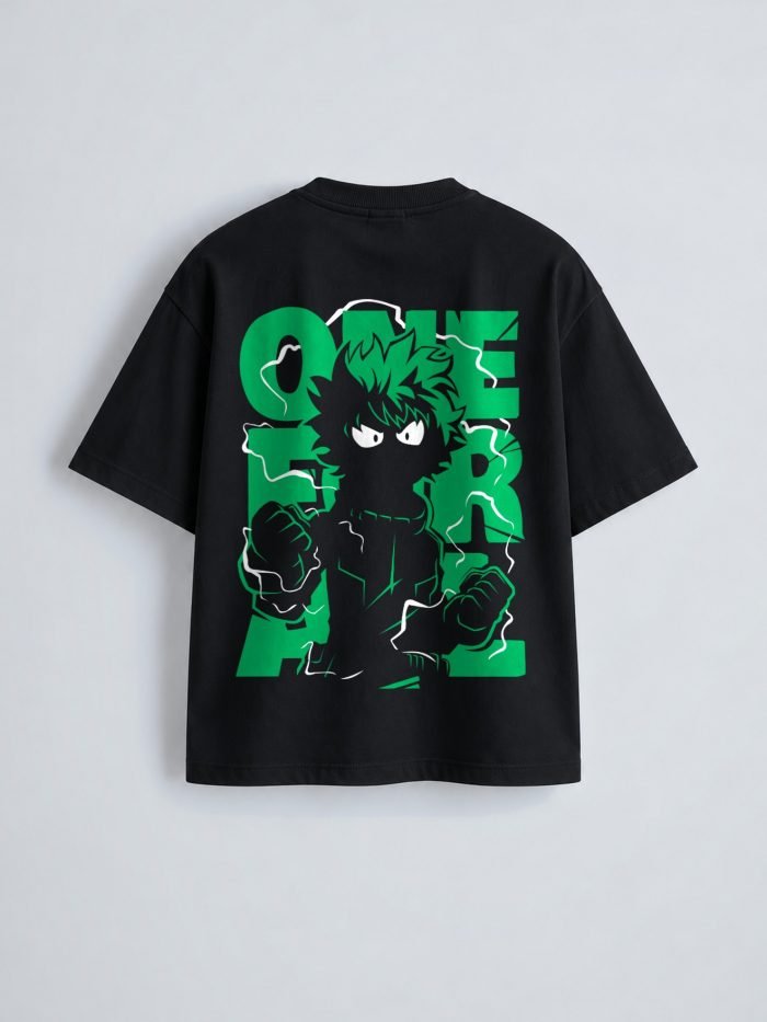 Deku One For All oversized t-shirt in black, back print
