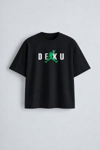 Deku One For All Oversized T-Shirt Black - Front Deku One For All oversized t-shirt in black, front print