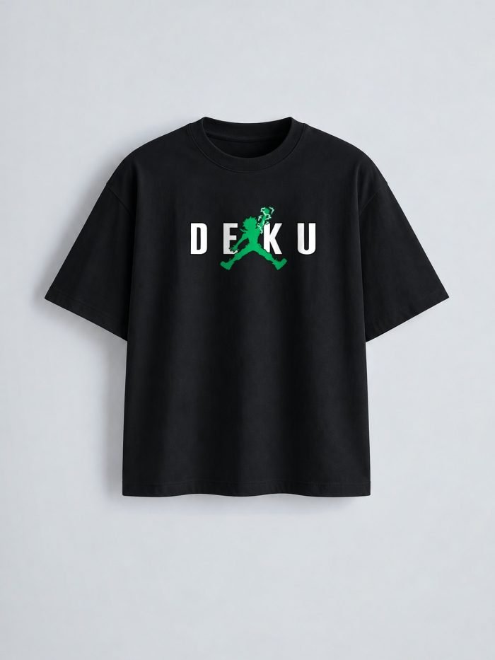 Deku One For All oversized t-shirt in black, front print