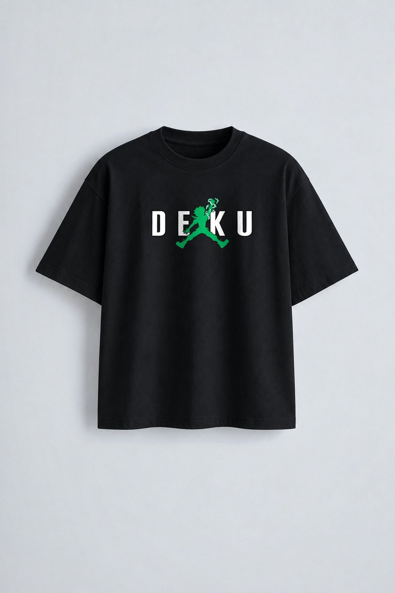 Deku One For All Oversized T-Shirt Black - Front Deku One For All oversized t-shirt in black, front print
