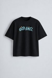 God Enel Oversized T-Shirt Black - Front God Enel oversized t-shirt in black, front print
