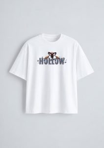 Hollow Oversized T-Shirt White - Front Hollow oversized t-shirt in white, front print
