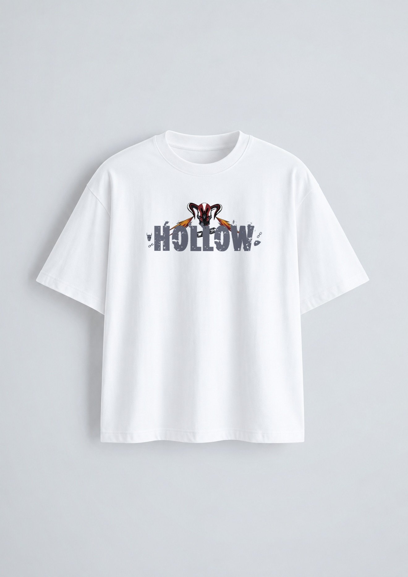 Hollow Oversized T-Shirt White - Front Hollow oversized t-shirt in white, front print