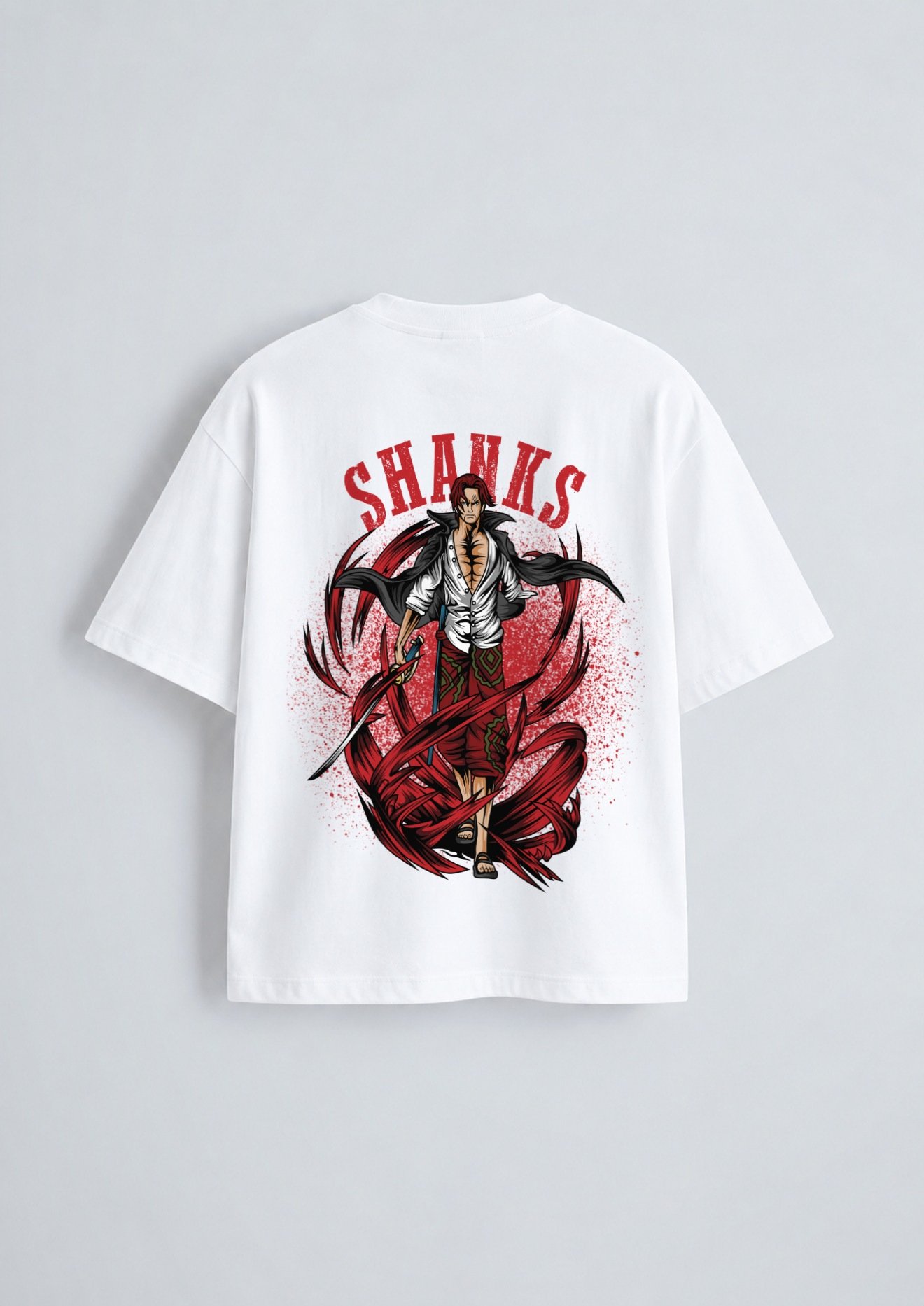 Shanks Oversized T-Shirt White - Back Shanks oversized t-shirt in white, back print