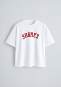 Shanks Oversized T-Shirt White - Front Shanks oversized t-shirt in white, front print