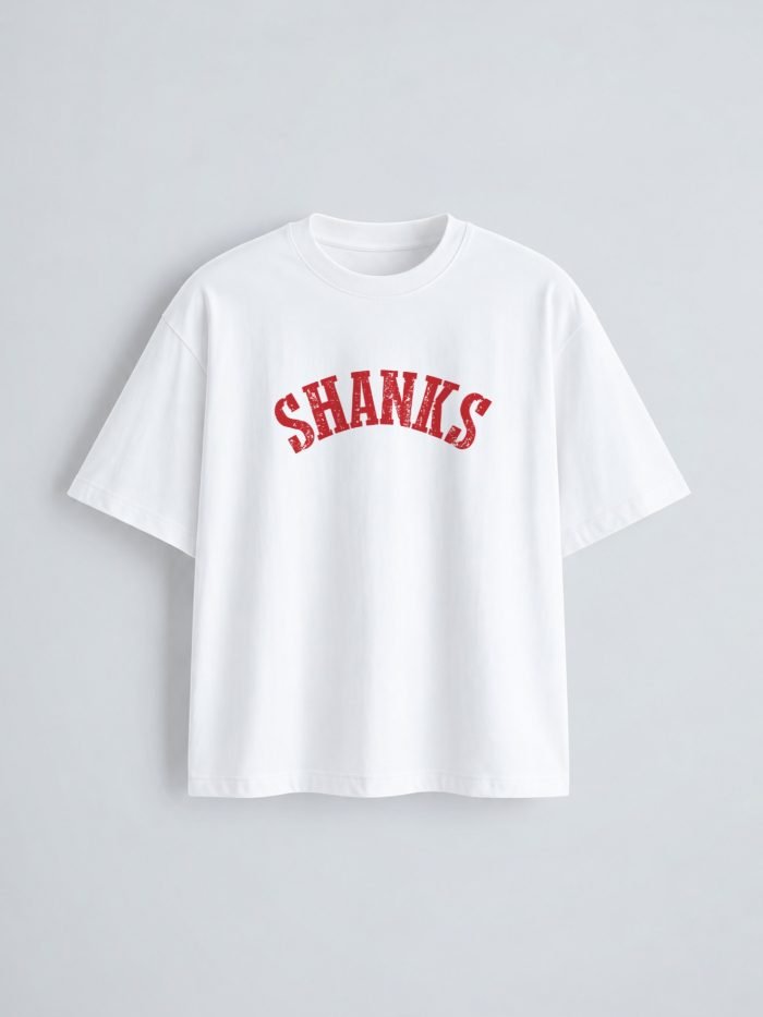 Shanks oversized t-shirt in white, front print